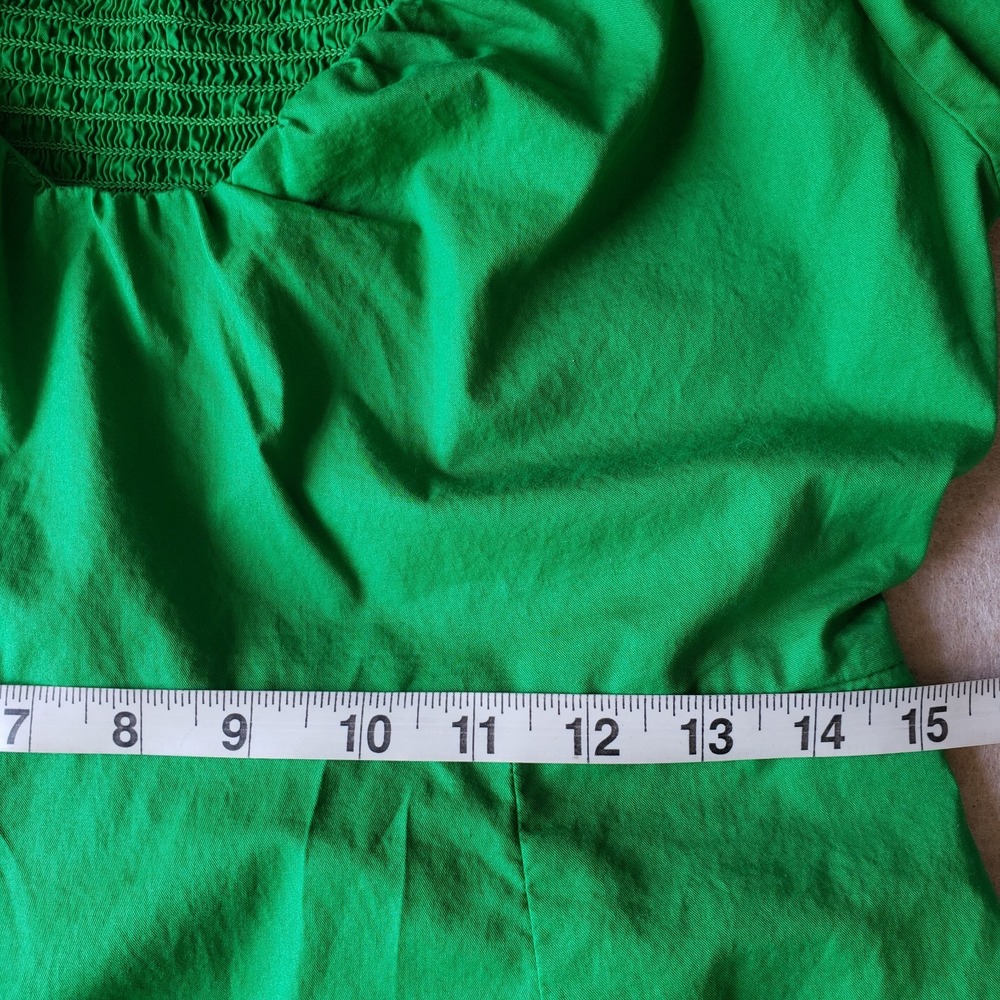 Old Navy Puff Sleeve Maxi Dress Sz M Kelly Green Empire Garden Y2K Cottage Boho - Picture 11 of 16